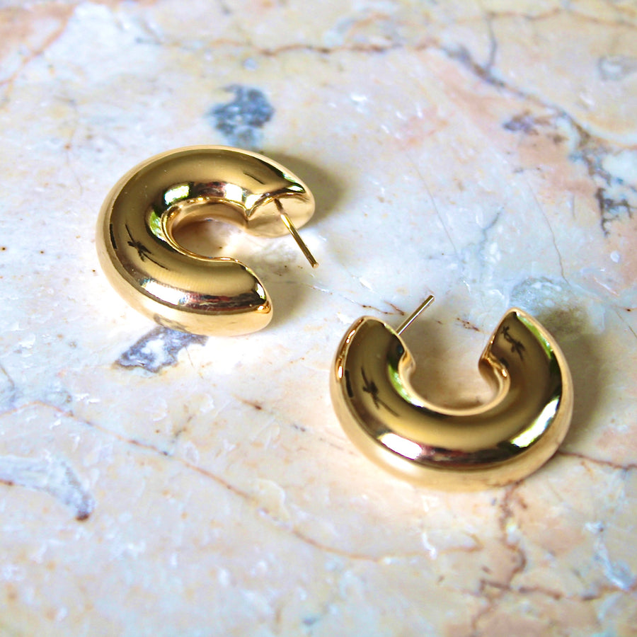Vivian Grace Jewelry Earrings Chubby Gold Hoops