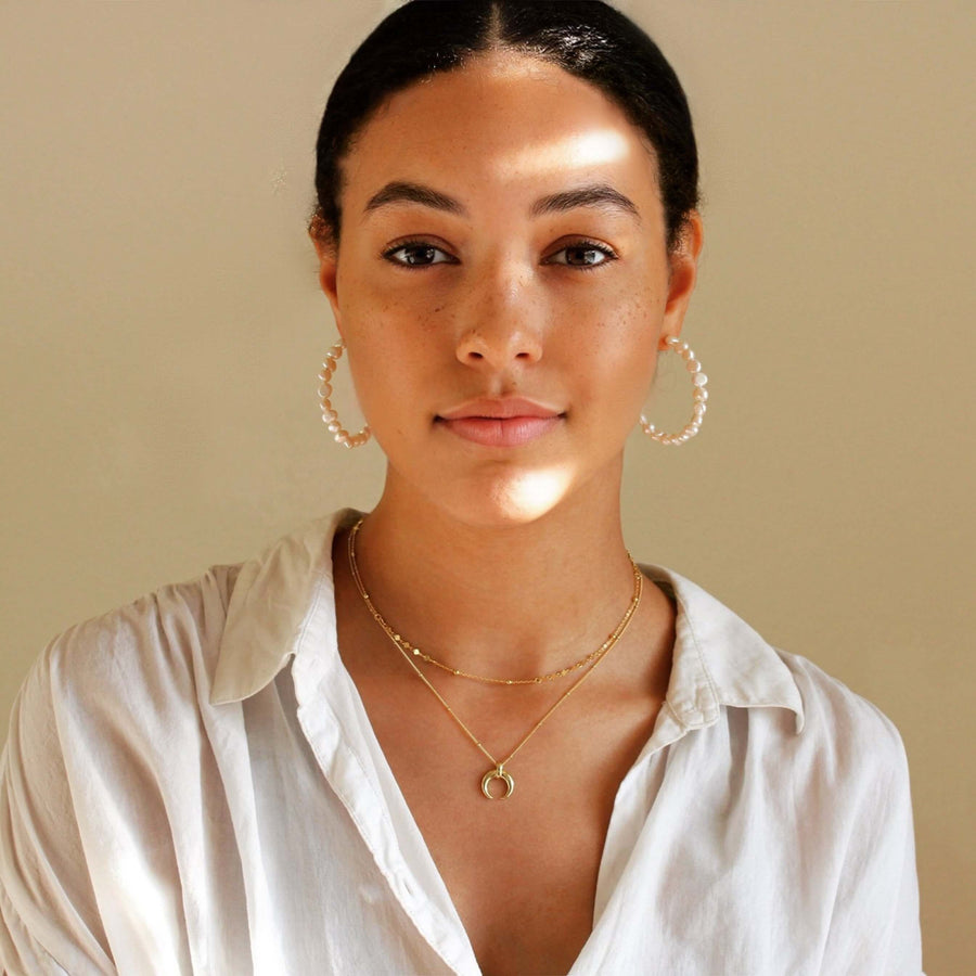 Natural Pearl Hoops