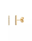 Gold Pave Diamond Bar Earrings