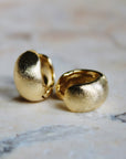 Vivian Grace Jewelry Earrings Gold Matte Dome Huggies