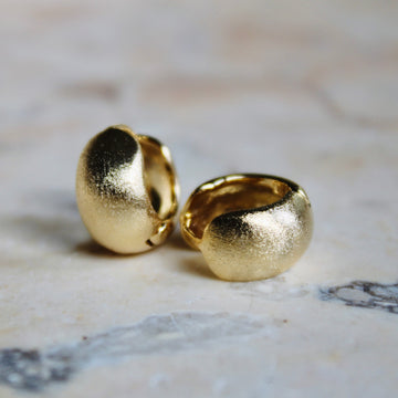 Vivian Grace Jewelry Earrings Gold Matte Dome Huggies