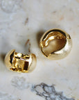 Vivian Grace Jewelry Earrings Gold Matte Dome Huggies