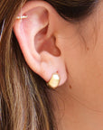 Vivian Grace Jewelry Earrings Gold Matte Dome Huggies