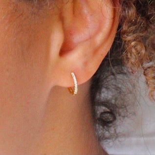 Vivian Grace Jewelry Earrings Gold Pave Huggies