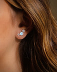 Vivian Grace Jewelry Earrings Moonstone & Topaz Ear Climbers