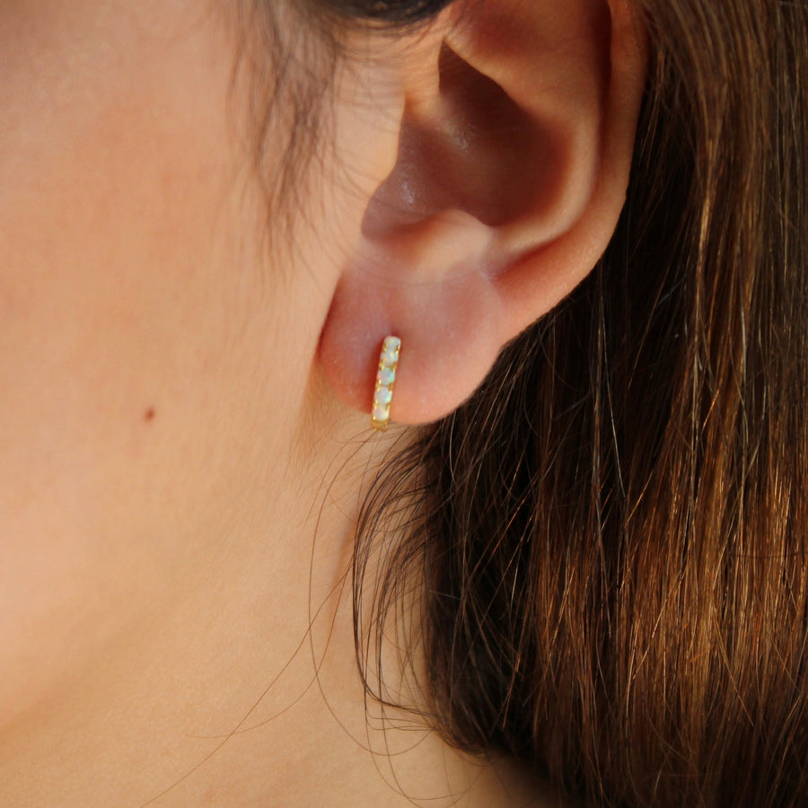 Vivian Grace Jewelry Earrings Opal Huggies