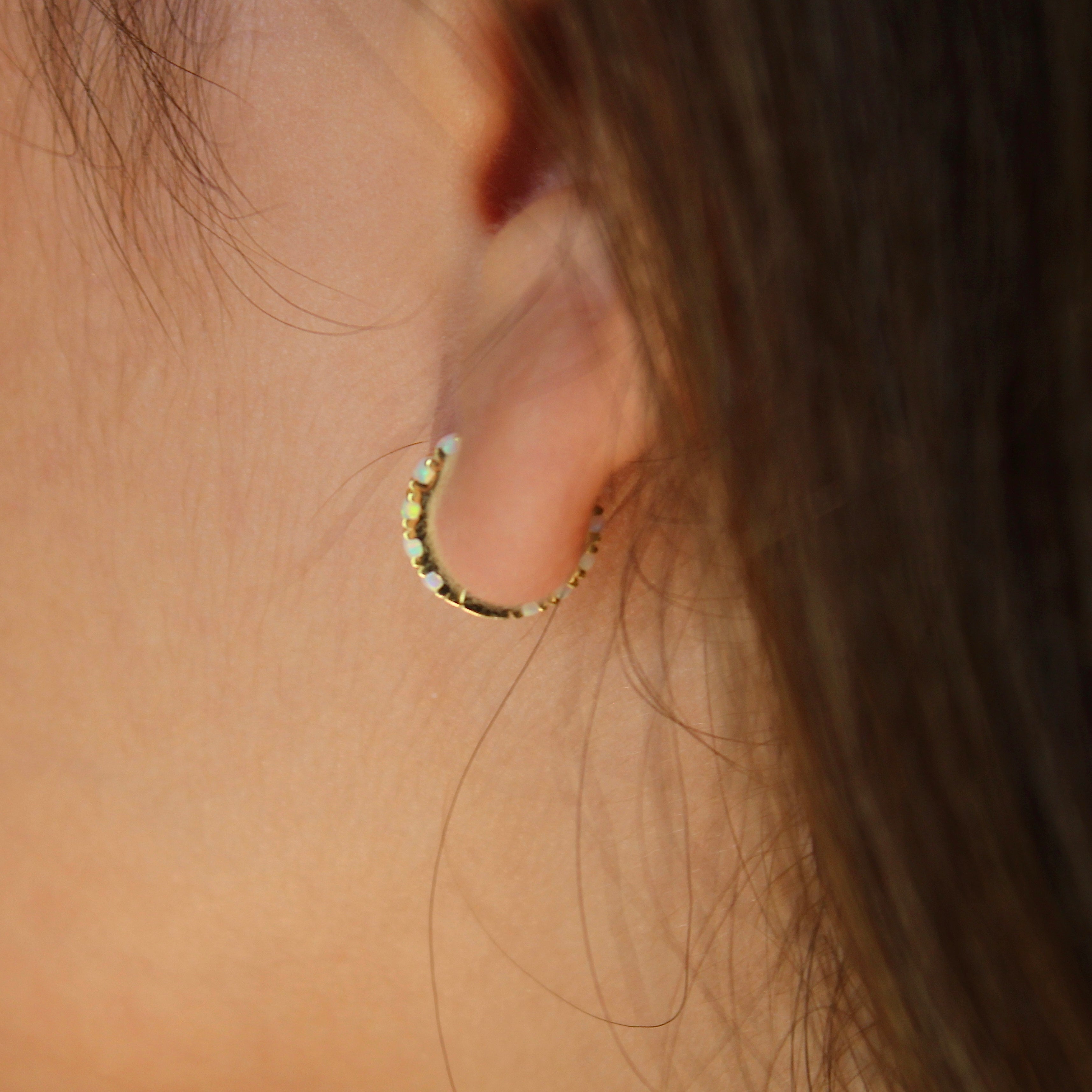 Vivian Grace Jewelry Earrings Opal Huggies