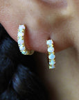 Vivian Grace Jewelry Earrings Opal Huggies 2