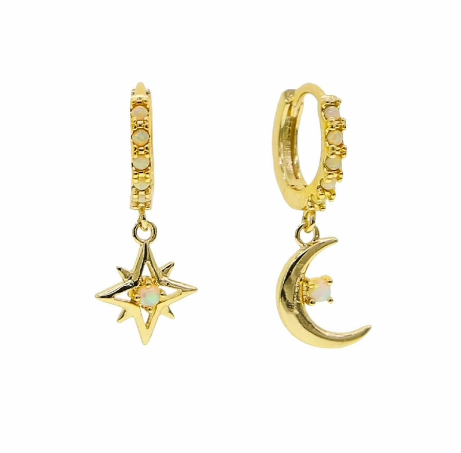 Vivian Grace Jewelry Earrings Opal Starburst Huggies