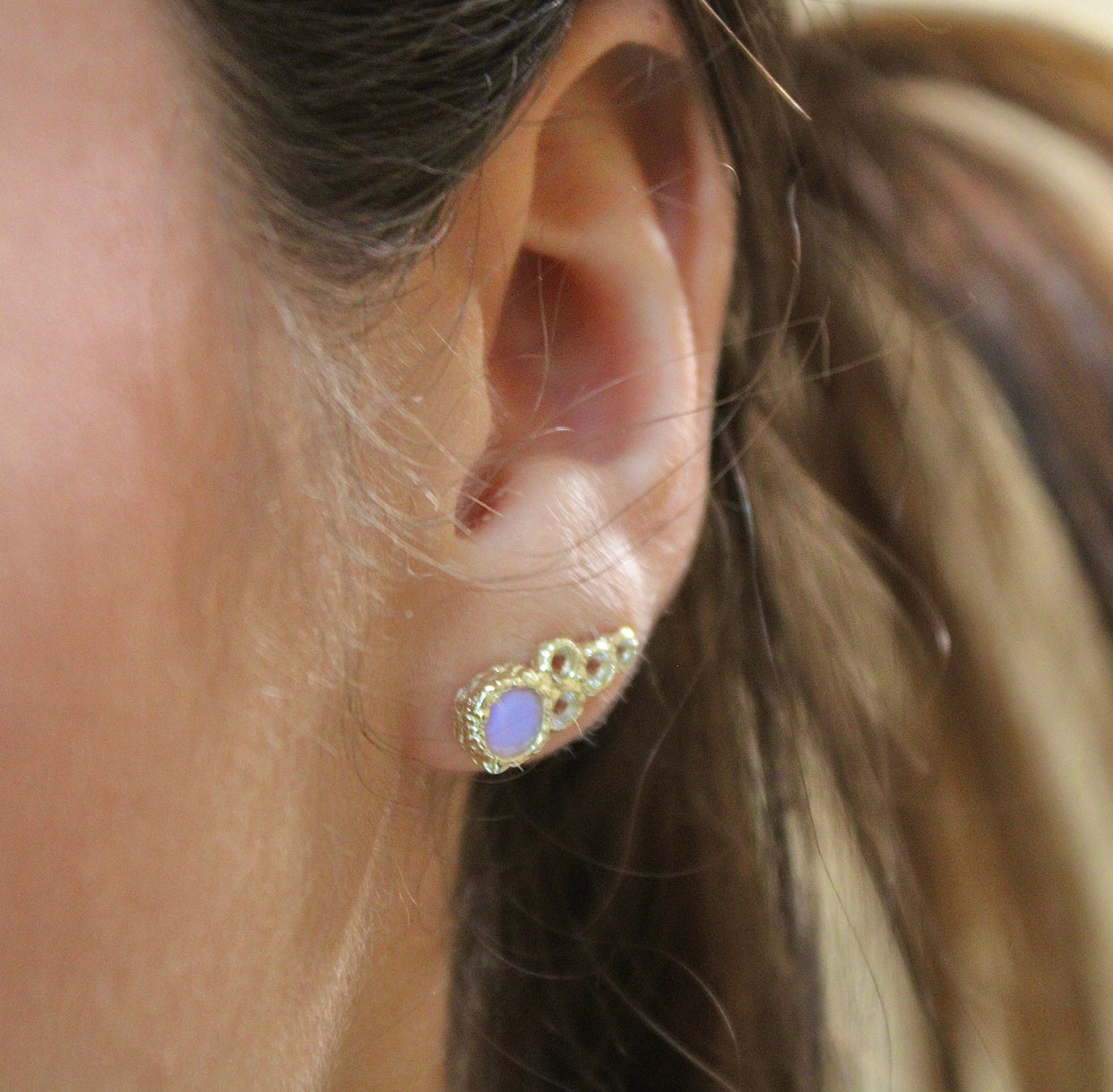 Vivian Grace Jewelry Earrings Opalite Topaz Ear Climbers