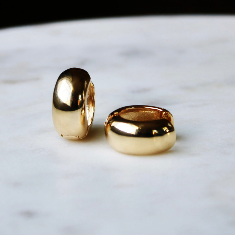 Vivian Grace Jewelry Earrings The Icon Gold Dome Hoops