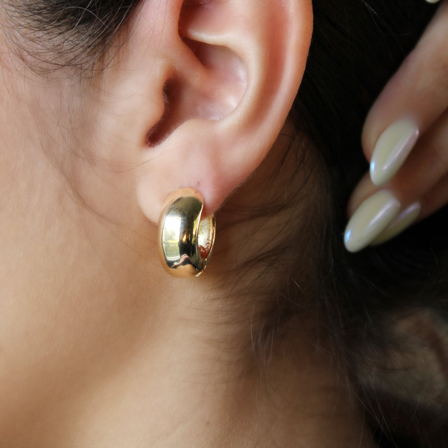Vivian Grace Jewelry Earrings The Icon Gold Dome Hoops