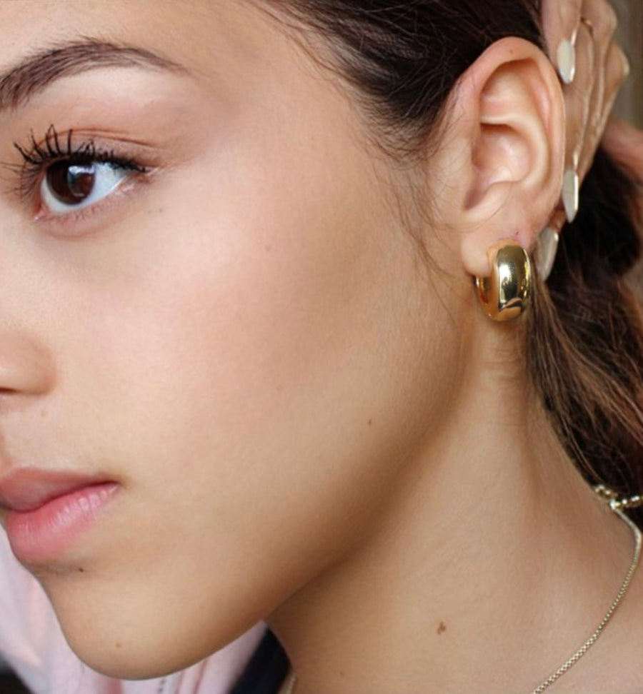 Vivian Grace Jewelry Earrings The Icon Gold Dome Hoops