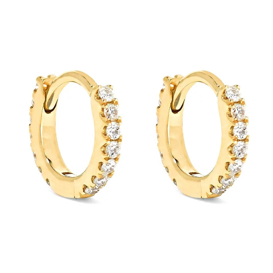 Vivian Grace Jewelry Earrings Tiny Pave Huggies