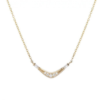 Sterling Silver Dainty Gold Baguette Necklace