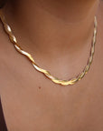 Vivian Grace Jewelry Necklace Gold Braided Snake Chain Necklace