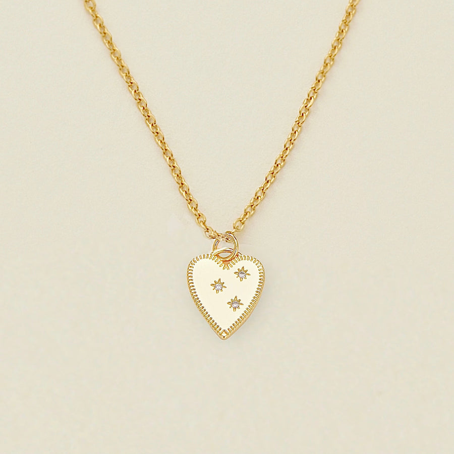 Vivian Grace Jewelry Necklace Gold Crystal Heart Lock Pendant Necklace