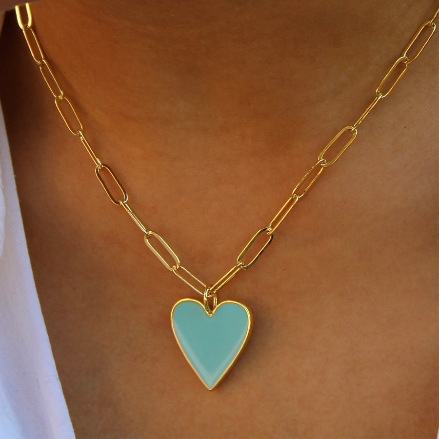 Vivian Grace Jewelry Necklace Gold-Filled Enamel Heart Charm Necklace