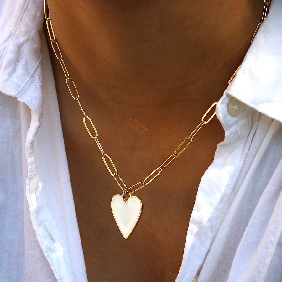 Vivian Grace Jewelry Necklace Gold-Filled Enamel Heart Charm Necklace
