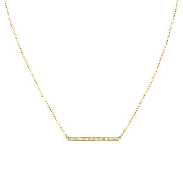 Sterling Silver Pave Bar Necklace