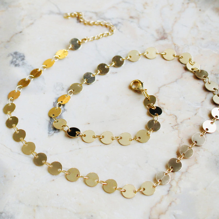 Vivian Grace Jewelry Necklace Gold Gold Filled Disc Necklace