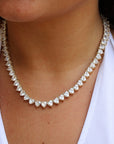Vivian Grace Jewelry Necklace Gold Heart Tennis Necklace