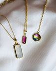 Vivian Grace Jewelry Necklace Gold Petite Rasberry Crystal Baguette Necklace