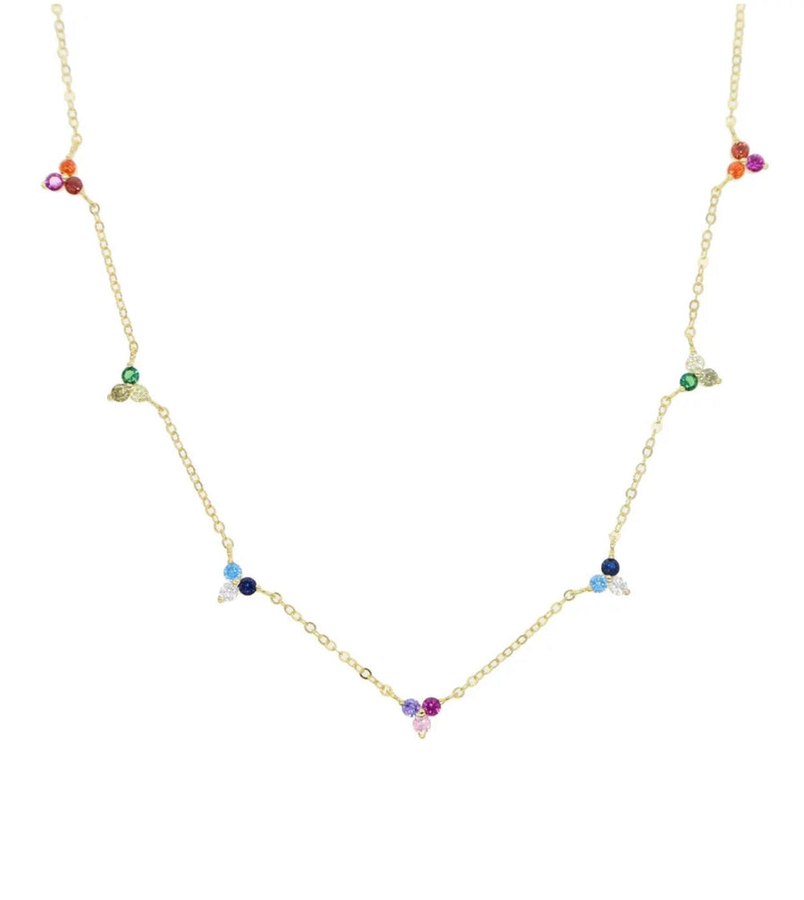 Vivian Grace Jewelry Necklace Gold Rainbow Trio Necklace