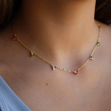 Vivian Grace Jewelry Necklace Gold Rainbow Trio Necklace