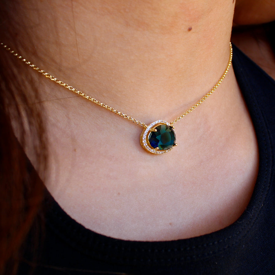 Vivian Grace Jewelry Necklace Ocean Blue Skye Necklace