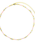 Vivian Grace Jewelry Necklace Pink Enamel Crystal Station Necklace