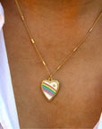 Vivian Grace Jewelry Necklace Rainbow Enamel Heart Pendant