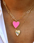 Vivian Grace Jewelry Necklace Rainbow Enamel Heart Pendant