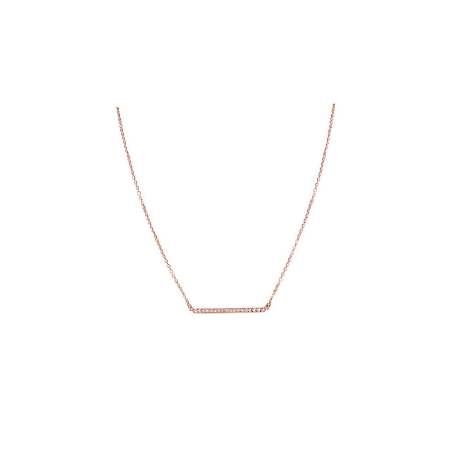 Vivian Grace Jewelry Necklace Rose Gold Gemma Pave Bar Necklace
