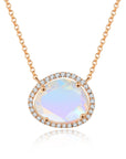 Vivian Grace Jewelry Necklace Rose Gold Skye Moonstone Necklace