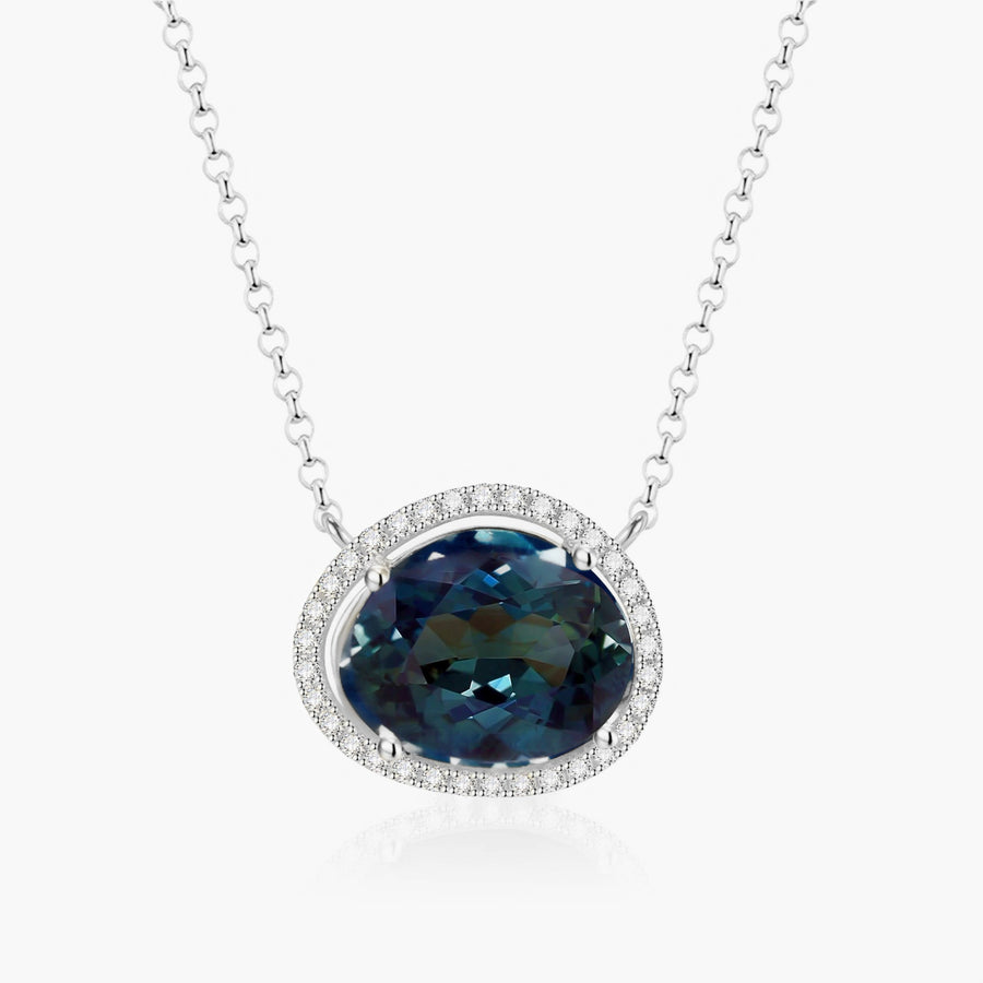 Vivian Grace Jewelry Necklace Silver Ocean Blue Skye Necklace