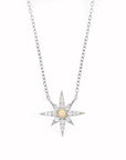 Vivian Grace Jewelry Necklace Silver Opal Starburst Necklace