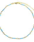 Vivian Grace Jewelry Necklace Sky Blue Enamel Crystal Station Necklace