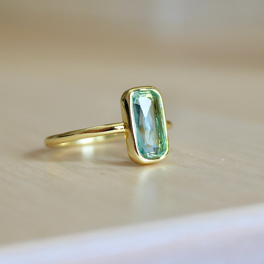 Vivian Grace Jewelry Ring 5 Aquamarine Crystal Baguette Ring