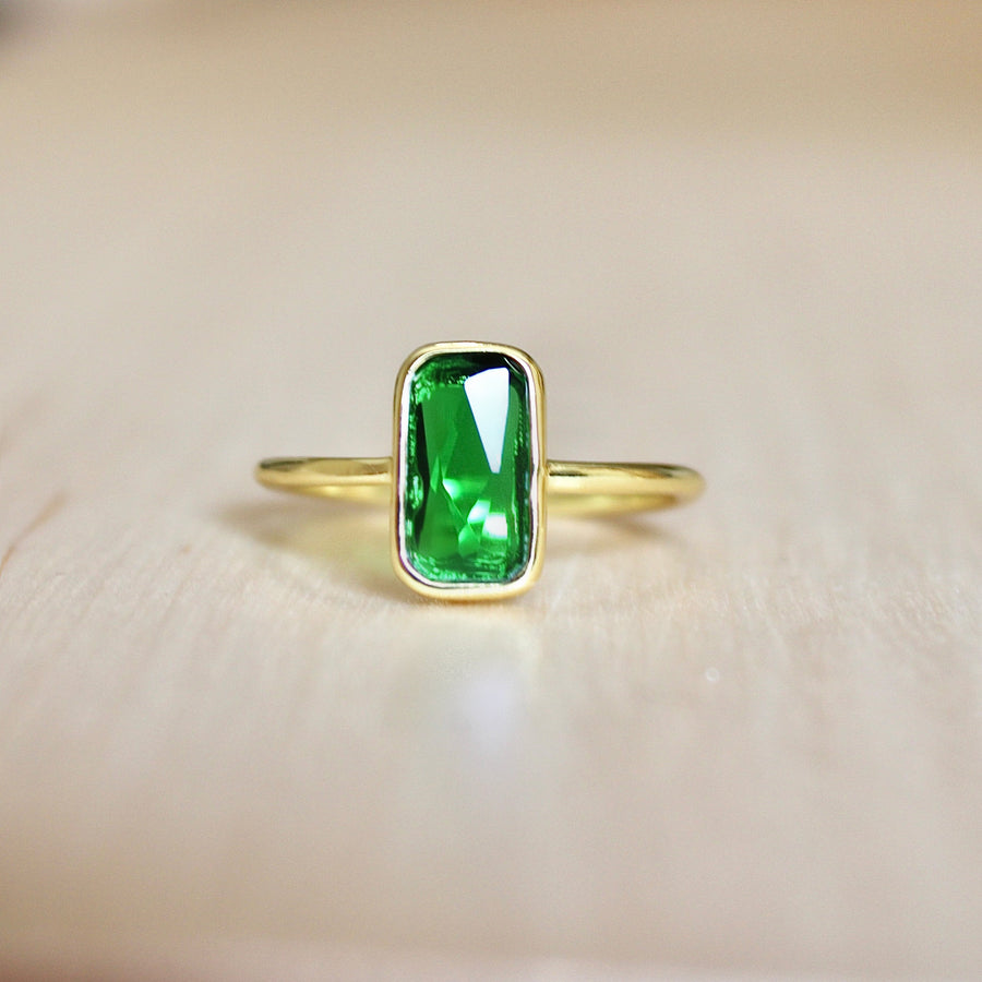 Vivian Grace Jewelry Ring 5 Emerald Crystal Baguette Ring