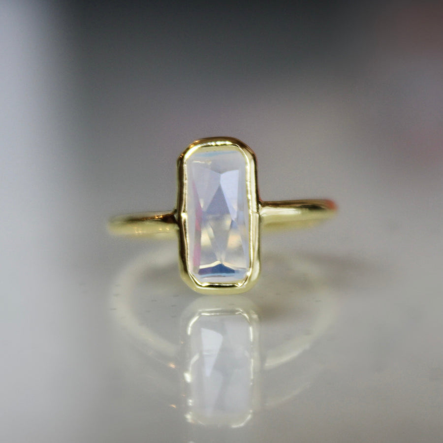 Vivian Grace Jewelry Ring 5 Moonstone Crystal Baguette Ring