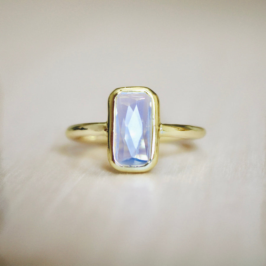 Vivian Grace Jewelry Ring 5 Moonstone Crystal Baguette Ring