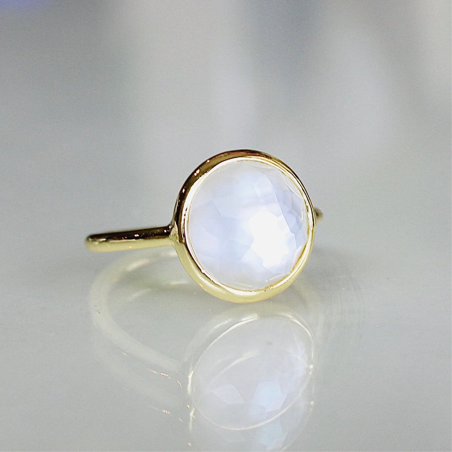 Vivian Grace Jewelry Ring 6 Cleo Round Mother of Pearl Ring