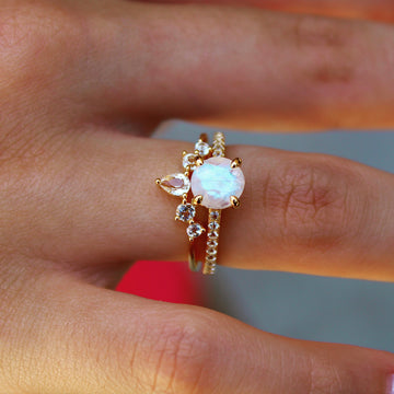 Vivian Grace Jewelry Ring Ava Ring Set- Moonstone