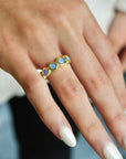 Vivian Grace Jewelry Ring Blue Opal Bezel Ring
