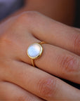 Vivian Grace Jewelry Ring Cleo Round Mother of Pearl Ring