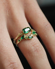 Vivian Grace Jewelry Ring Emerald Bark Ring