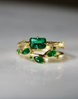 Vivian Grace Jewelry Ring Emerald Bark Ring