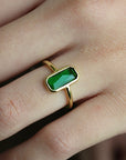 Vivian Grace Jewelry Ring Emerald Crystal Baguette Ring