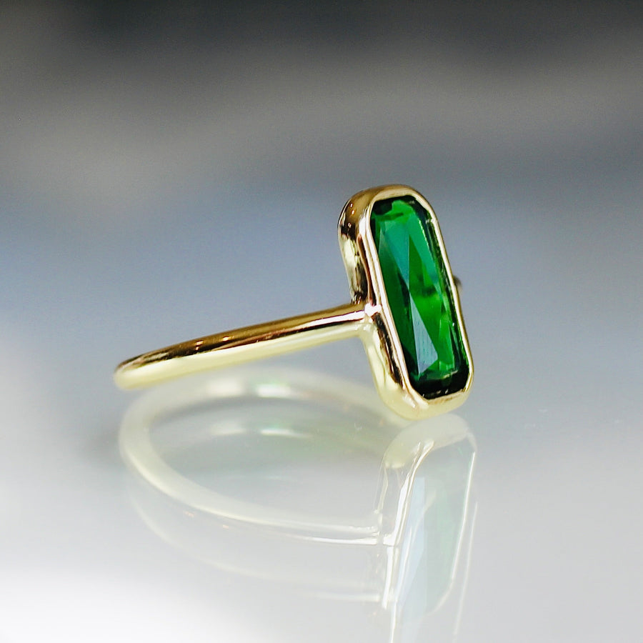 Vivian Grace Jewelry Ring Emerald Crystal Baguette Ring